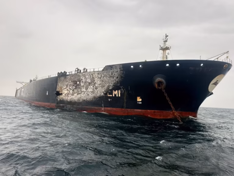 Fire on giant oil Kuwait tanker off Dubai quenched, no oil leak or injuries